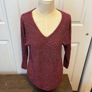 Maroon v neck sweater from New York and Company